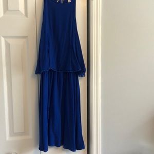 Blue split dress